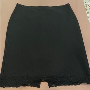 Express Elegant Black Pencil Skirt with Lace Detail